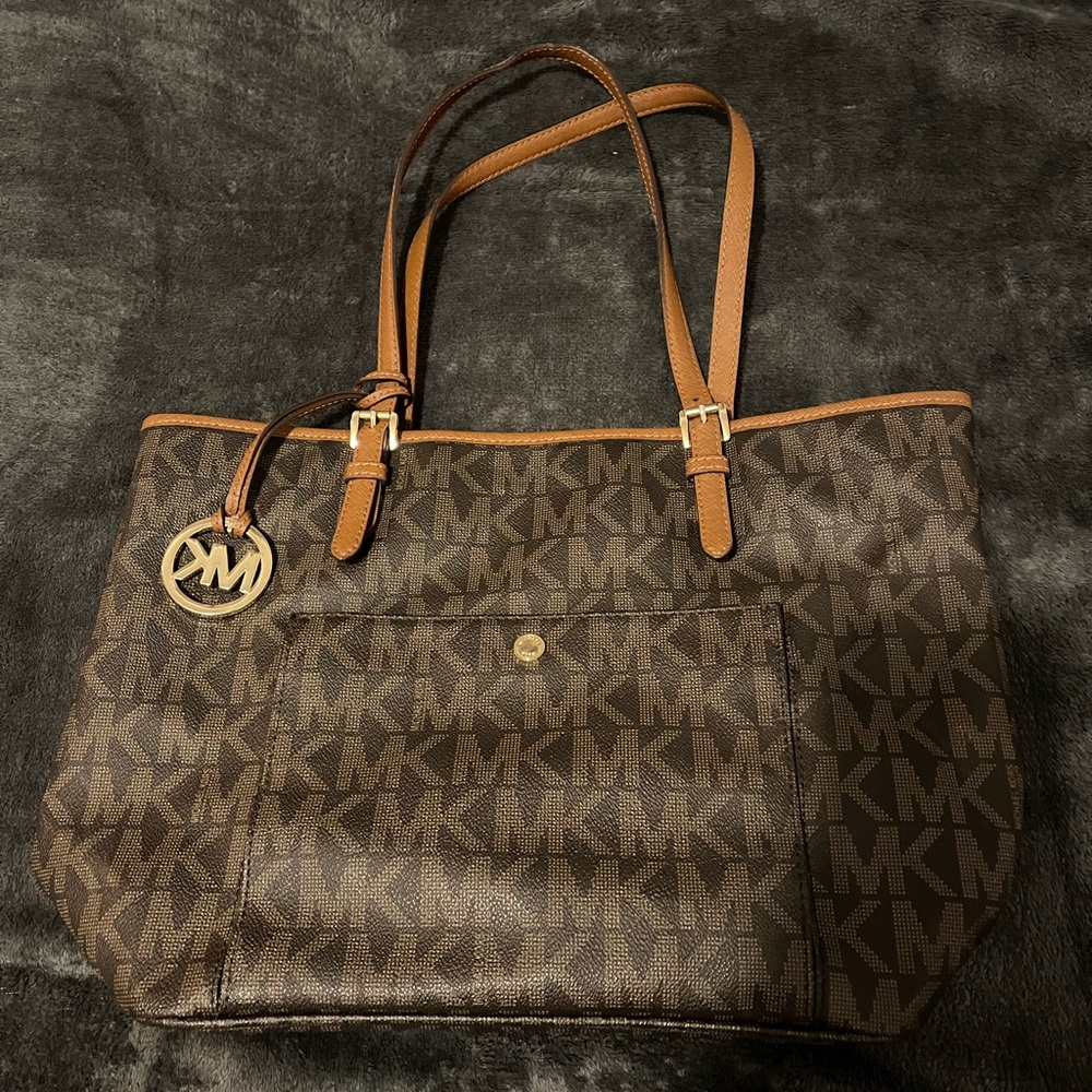 Michael Kors Brown Monogram Tote Bag